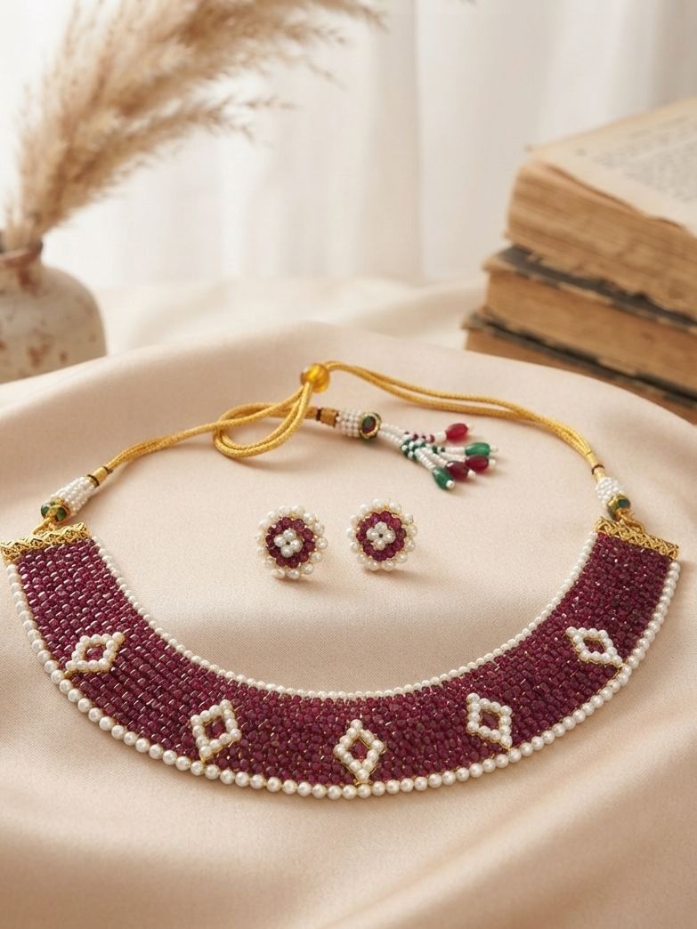 Handcrafted hydro Beads Necklace Set