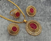 Gold plated Oval Shape Pendant set