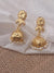 Flower Design Brass Jhumki with Pearl