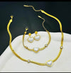 Heart And Pearl Pendant Set With Bracelet