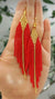 Red Beads Long Earrings