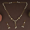 Gold Plated Pearl Drop Mala With Earrings