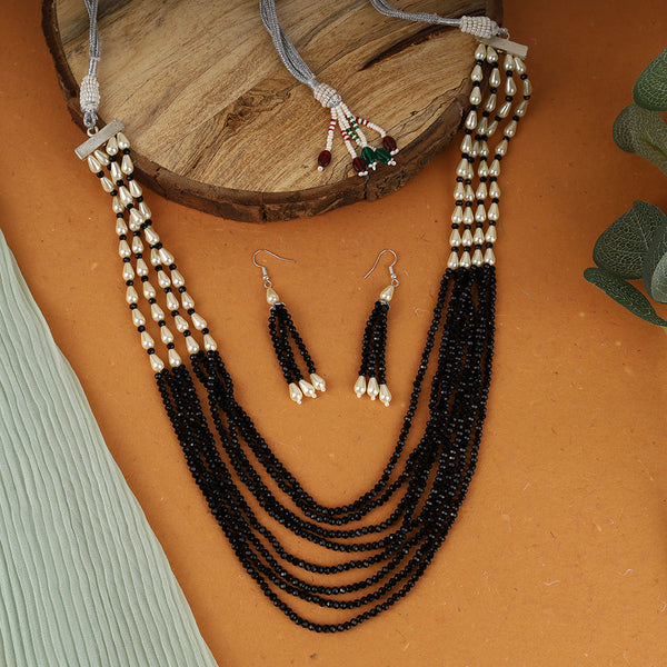 Multilayered Pearl mala with beads