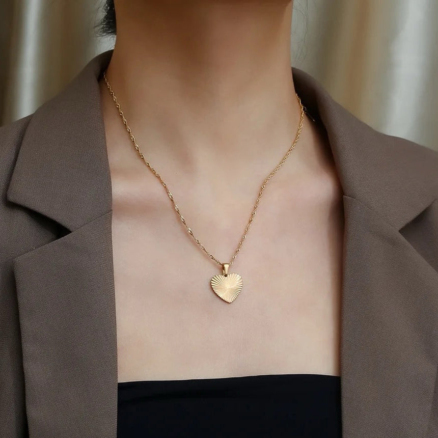 Anti-Tarnish Heart Shape Pendant Chain