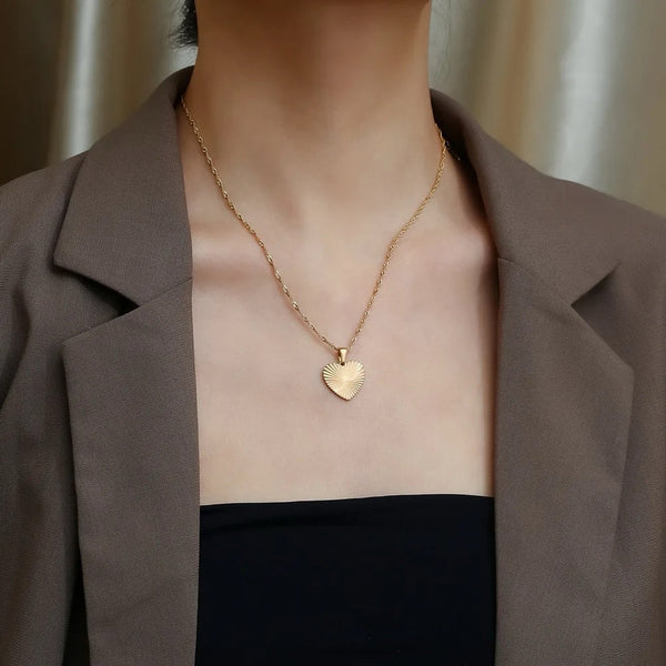 Anti-Tarnish Heart Shape Pendant Chain