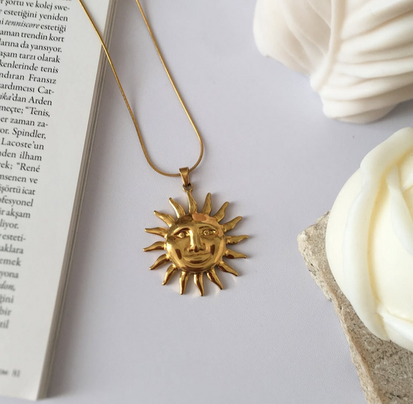 Anti-Tarnish Sun Design Pendant Chain