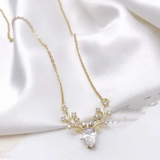 Pretty Moonstone Deer Pendant