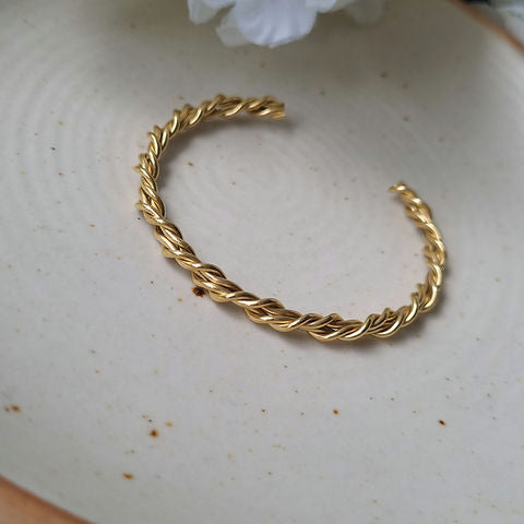 Anti-Tarnish Twisted Cuff Bracelet