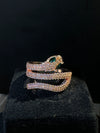 Women Gold-Plated Stone Studded Adjustable Snake Ring