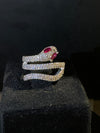 Women Gold-Plated Stone Studded Adjustable Snake Ring