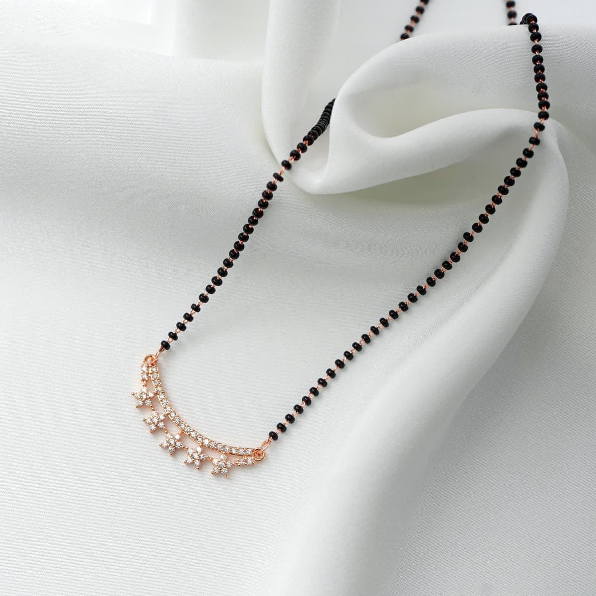 Stylish Mangalsutra With Black Beads