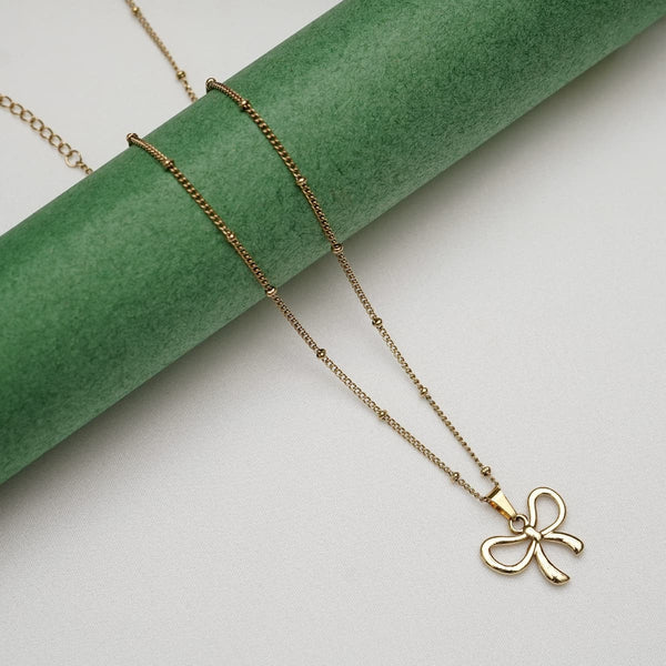 Stainless Steel Minimal Bow Pendant