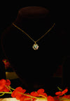 Gold Plated Round Shape Green Pendant