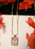 Elegant Gold Plated Floral Enamel Pendant