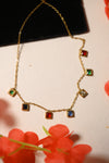 Square Stones Multicolor Necklace