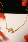 Leaf Style Gold Plated Pendant Chain