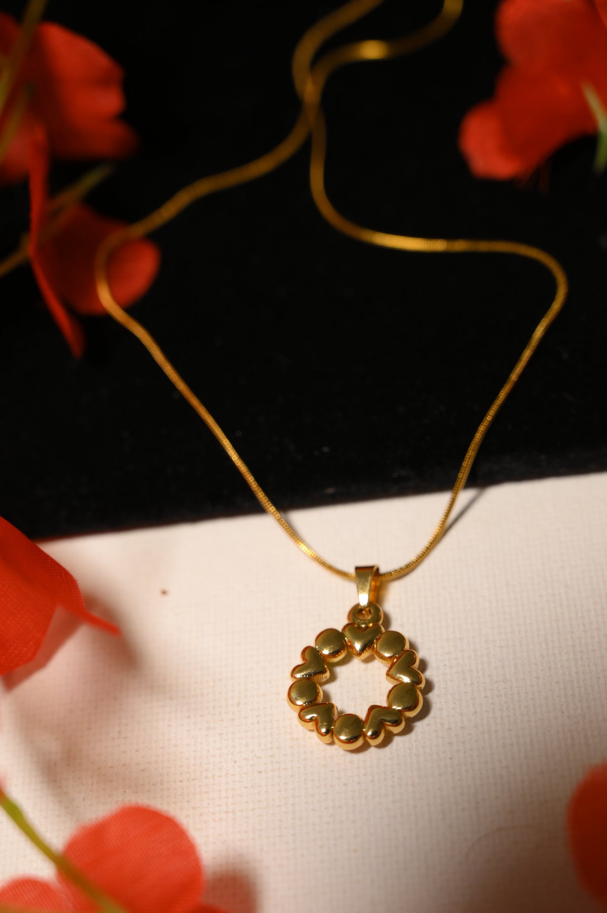Multicolor Diamonds And Hearts Pendant Chain