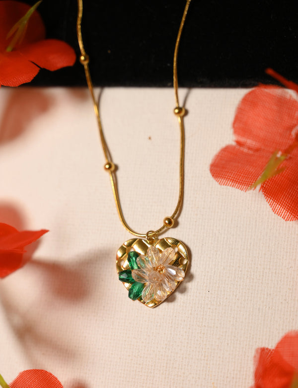 Heart Shape With Stones Pendant