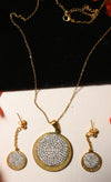 Round Shape Gold Plated Pendant Set