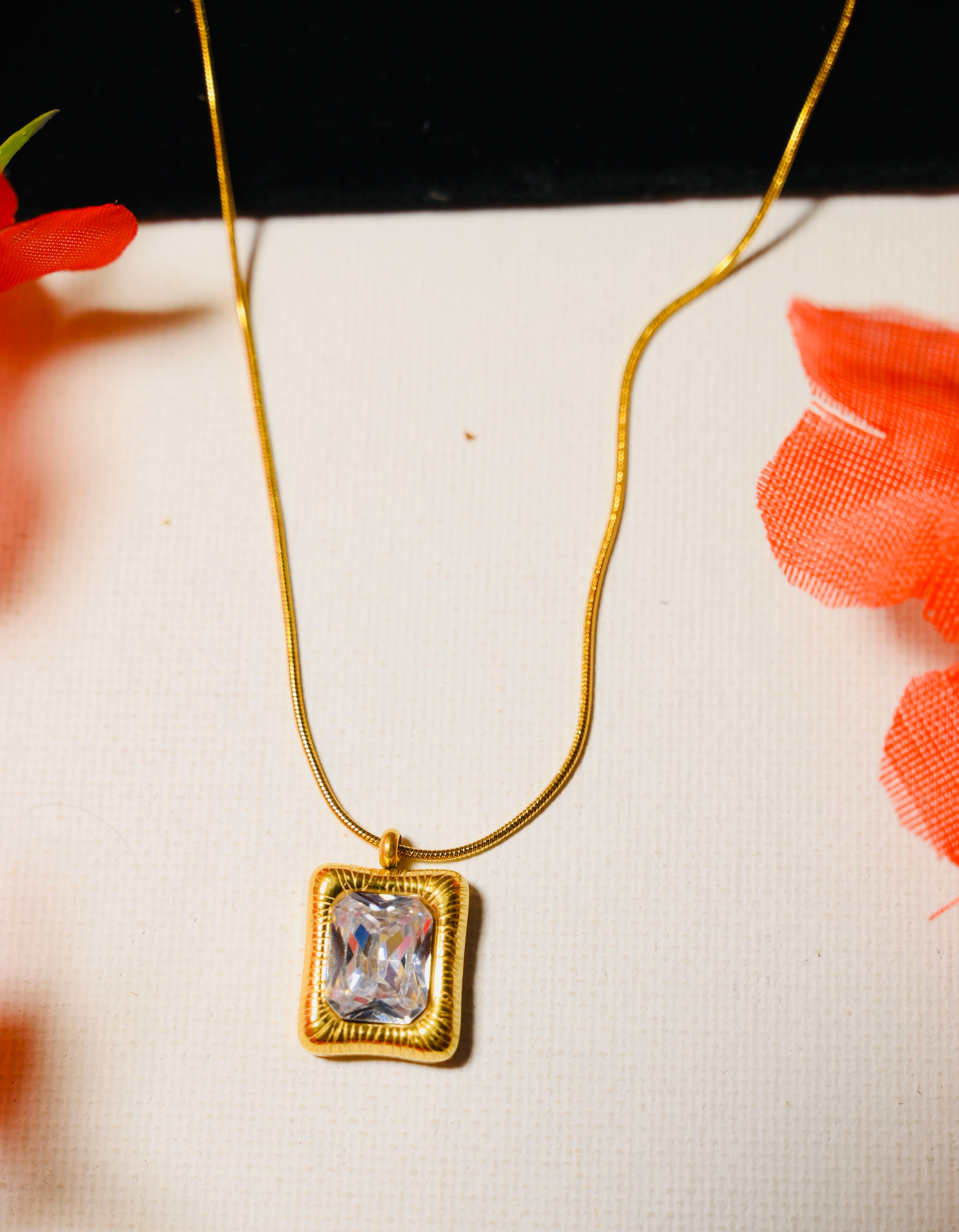 Single Diamond Rectangular Pendant
