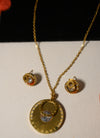 Round Shape Gold Plated Pendant Set