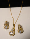 White Diamond Gold Plated Pendant Set