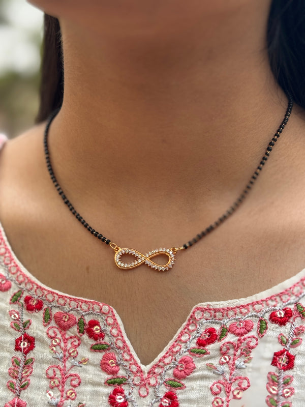 Rose Gold Infinity Diamond Studded Mangalsutra