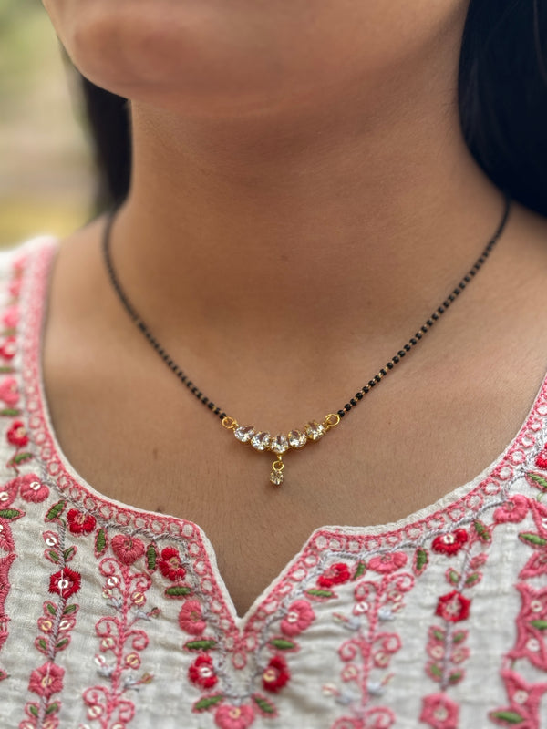 Gold Plated American Diamond Studded Mangalsutra