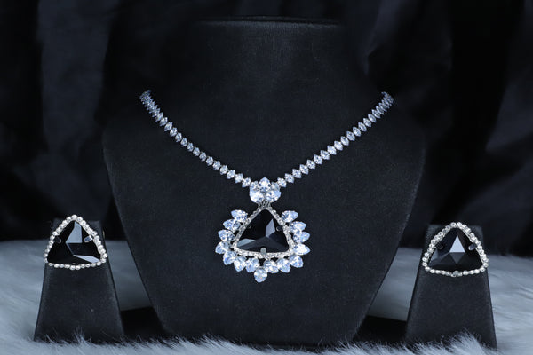 Stunning Triangle Ruby American Diamond Set