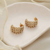 Diamond Studded Golden Hoops