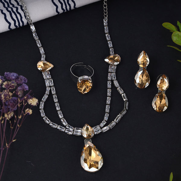 White Cubic Zirconia Stones American Diamond Set