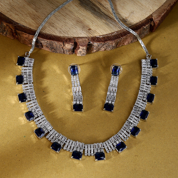 Dazzling Blue Designer Necklace Set