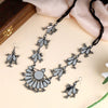 Mirror Work Oxidized Necklace Set