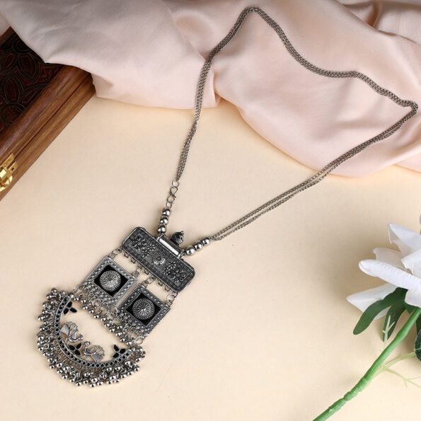 Traditional Oxidized Long Necklace Set