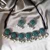 Indian Style Ethnic Silver Oxidized Choker Set
