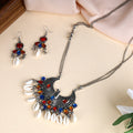 Oxidized Long Necklace with Shell