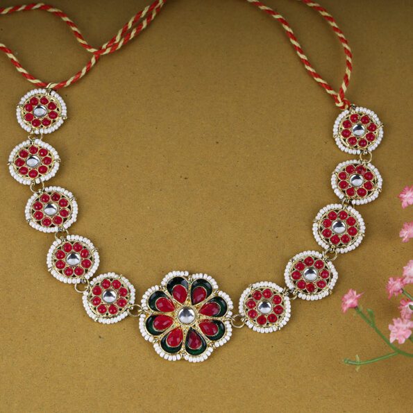 Flower Design Mathapatti with Thread