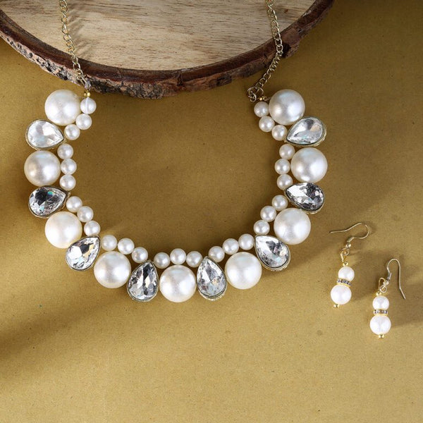 Big Pearl Choker Set with Stone
