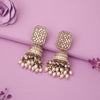 Beautiful Diamond Studded Pearl Beaded Jhumka Earrings