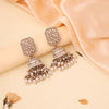 Beautiful Diamond Studded Pearl Beaded Jhumka Earrings