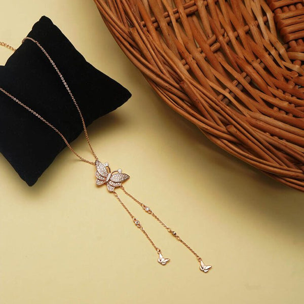 Rose Gold Plated Butterfly Pendant with Chain