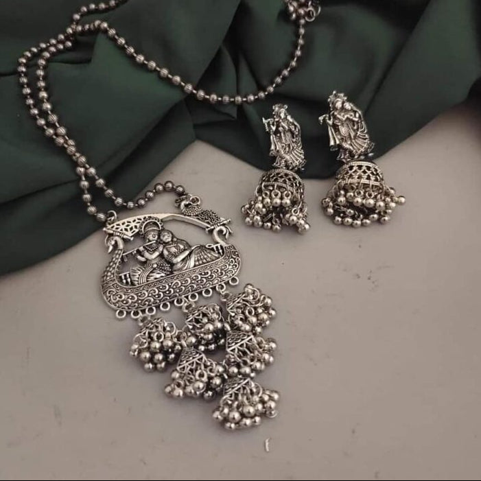 Radha Krishna Long Chain Necklace Set