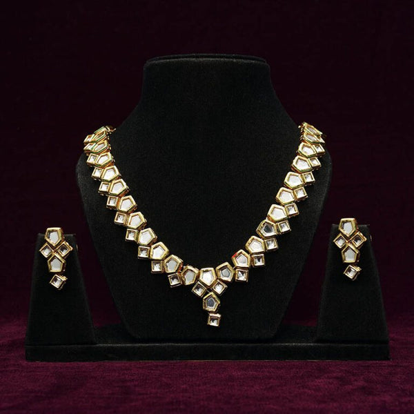 Gold Tone Dual String Kundan Necklace