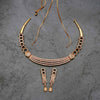 Triple Line American Diamond Rose Gold Plated Embedded Necklace set