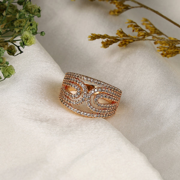 Cubic Zircon Gold Plated Ring