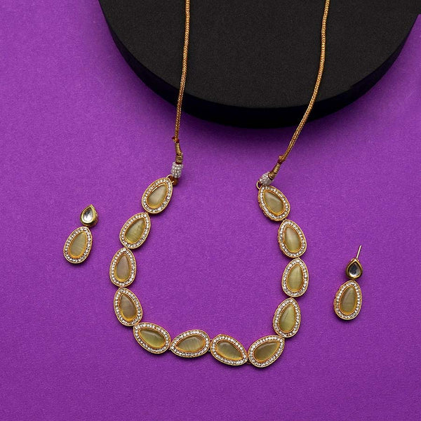 Meraki Stone -Studded Necklace set with American Diamonds