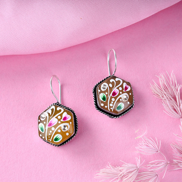 Handprinted Drop Earring