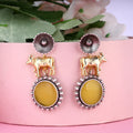 Cow Design Replica Earrings with Monalisa Stone