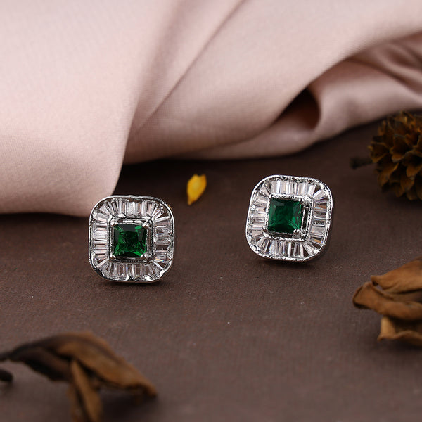 Classy Squar Cut Diamond Studs
