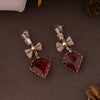 Red Color CZ Studded Earring